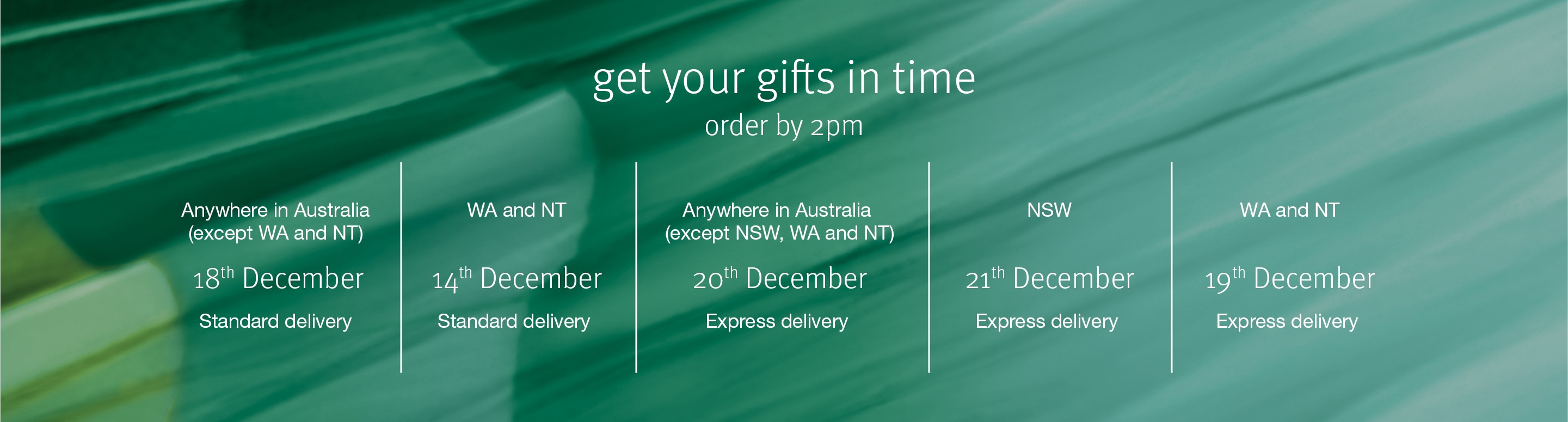 get your gifts in time for the holidays