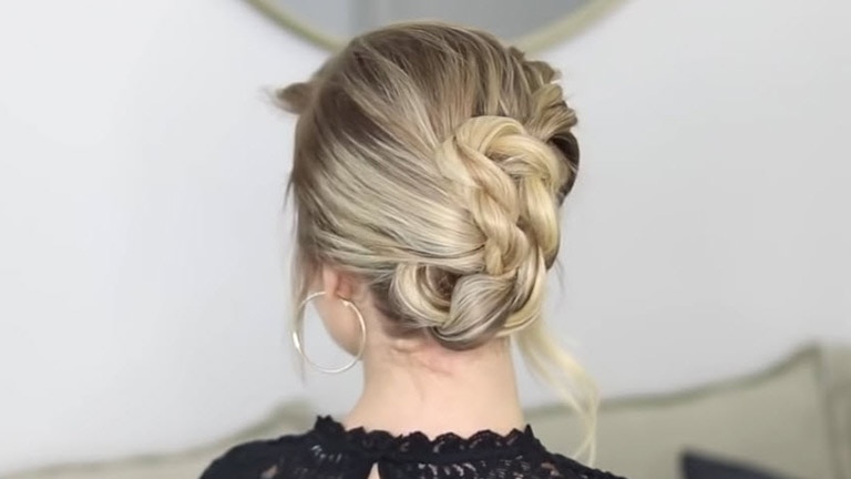 Click on video demonstrate about Hair styling - braided french twist