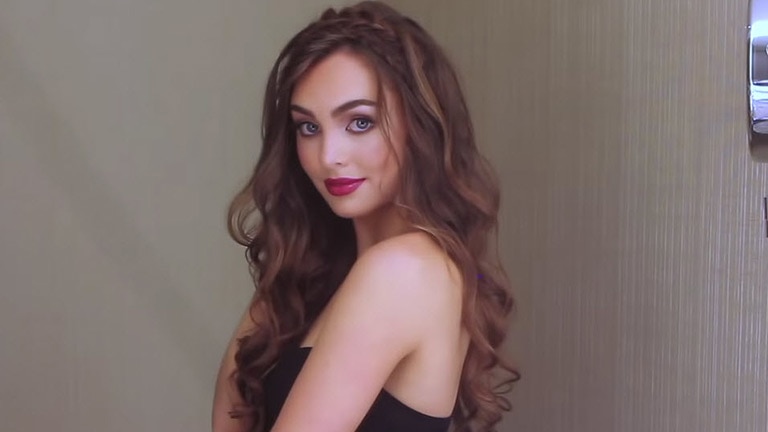 Click on video demonstrate about Hair styling - glam waves with a perfect red lip