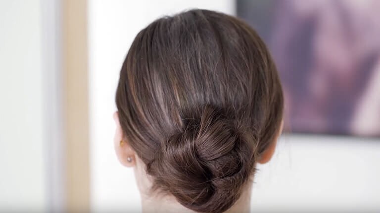 Click on video demonstrate about Hair styling - Knotted Low Chignon